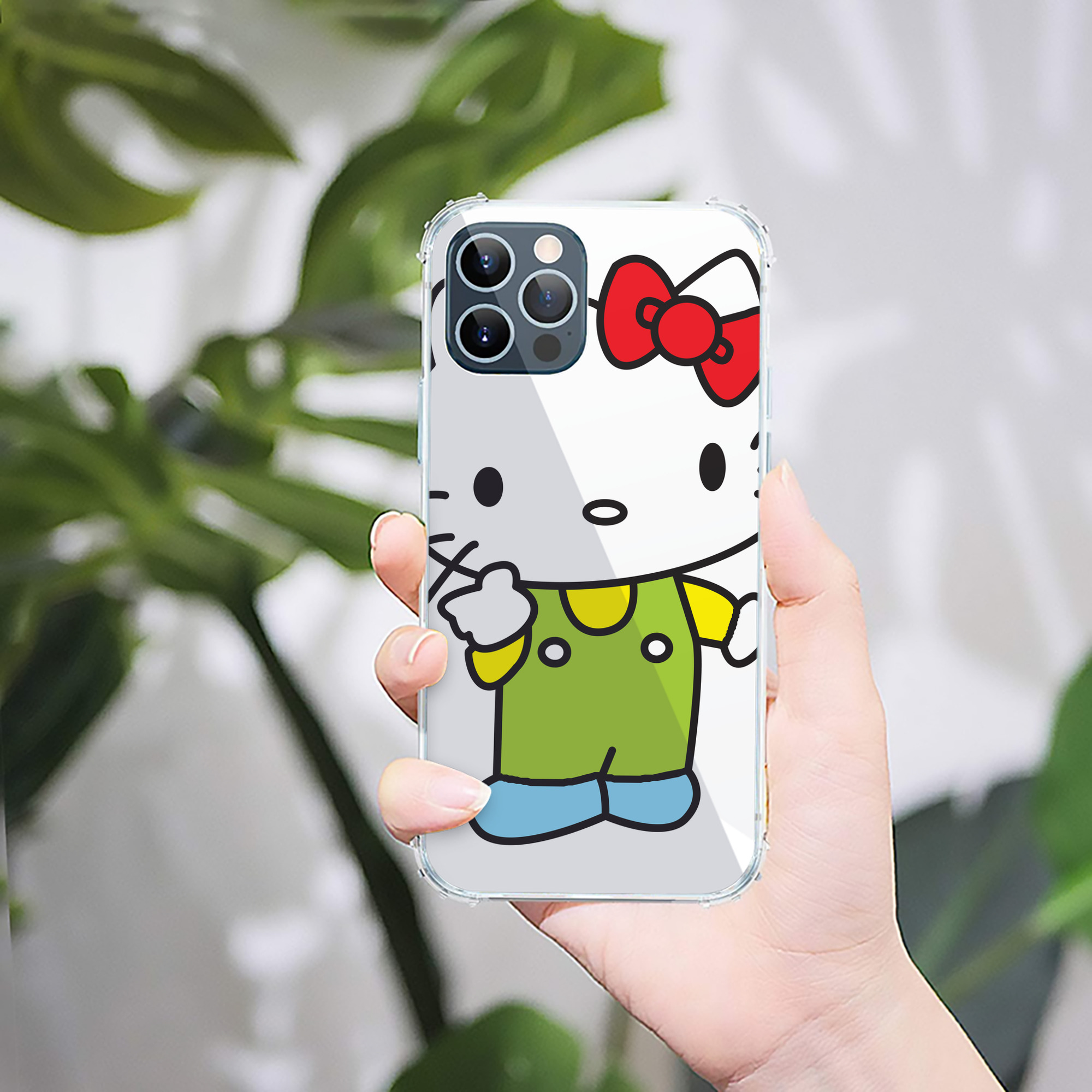 （画像用） Hello Kitty ハローキティ 【iPhone 12シリーズ対応】透明スマホケース（クリアソフトケース）